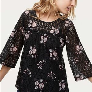 NWT LOFT Floral Lace Top - Medium